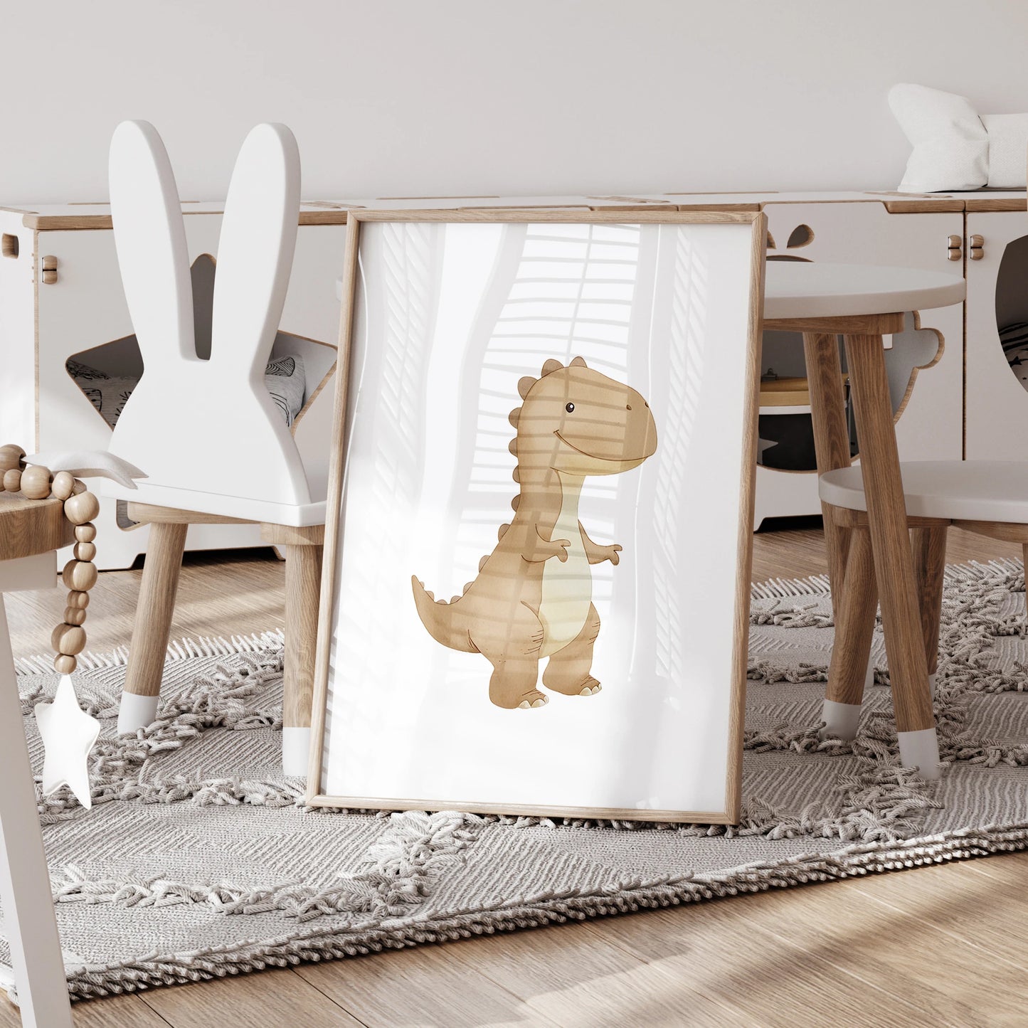 3pcs Personalized Custom Name Cartoon dinosaur Wall Art Print Picture Canvas Poster Painting For Living child Room Home Decor