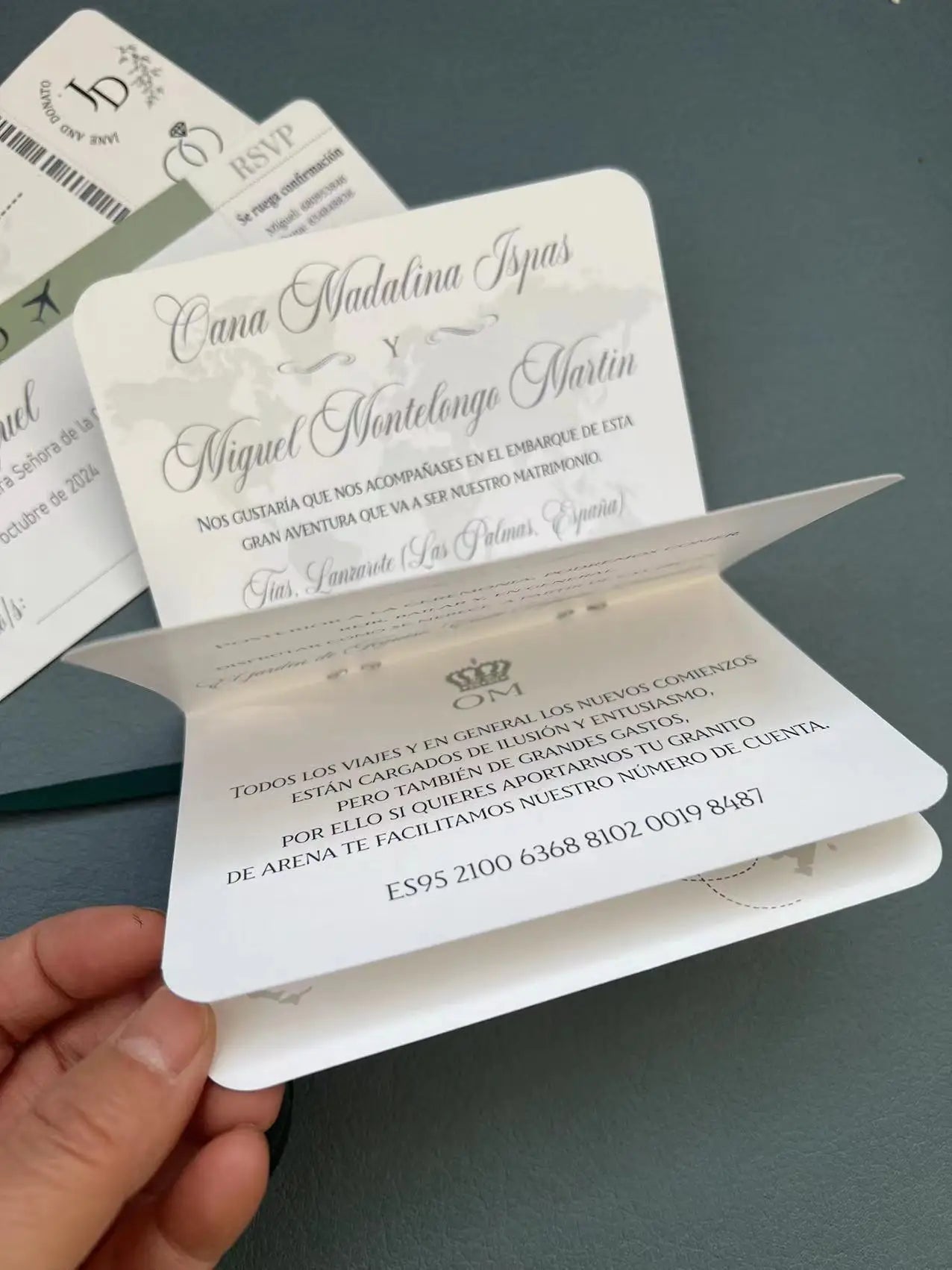 30/50pcs Multipage Passport Invitation Classic Wedding Invitation with RSVP Envelope Customizable Template