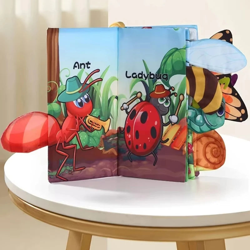 Baby Cloth Book for Children Fun Interactive Toys 0-3 Years Infant Early Education Toys Soft Tail Cloth Book Sensory Baby Toys