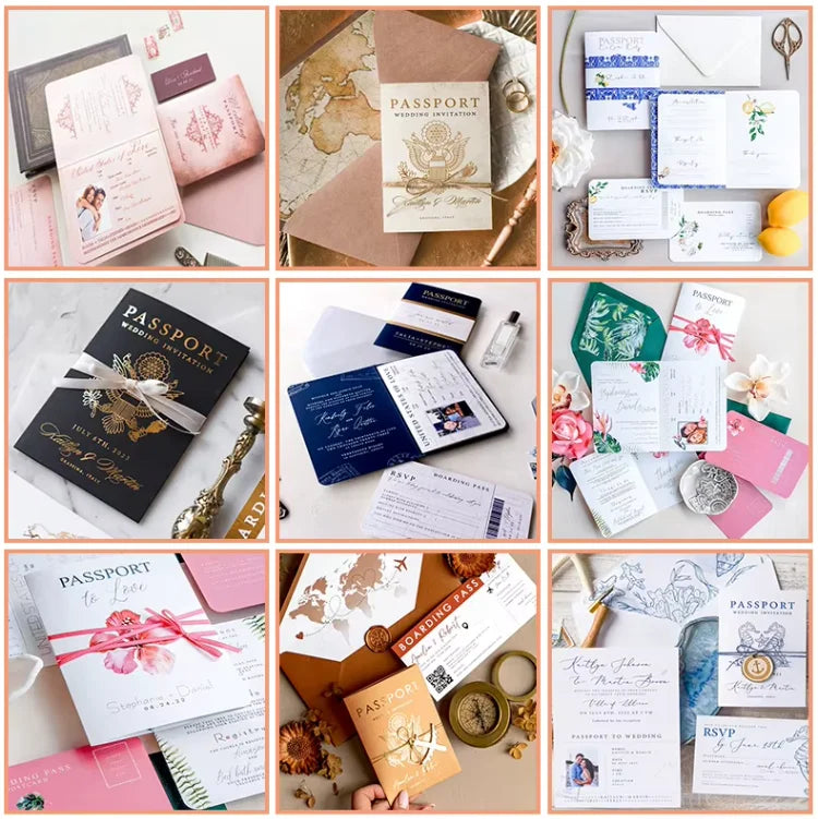 Royal Blue Passport Wedding Invitation Travel Themed Destination Event Invitations Boarding Cards Planning Unique Wedding
