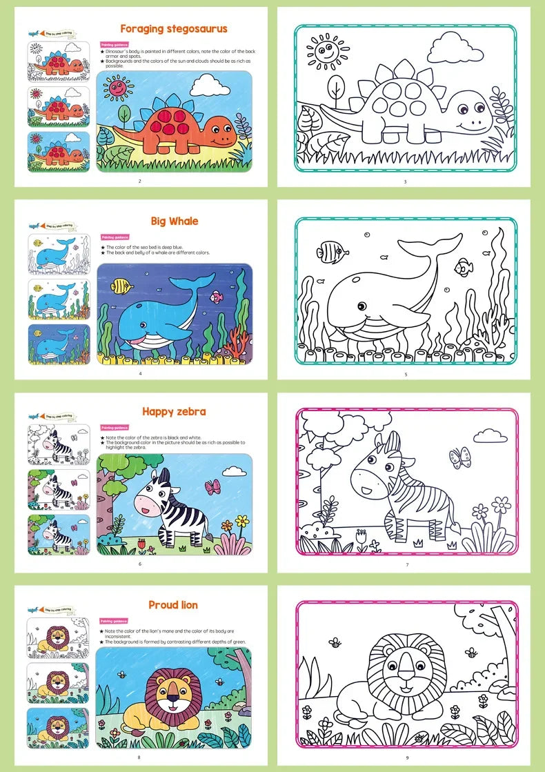 Graffiti Coloring Book, Fun Coloring Book, Cartoon Animal Drawing Book, Children's Coloring Book, Suitable for Children Aged 3-8