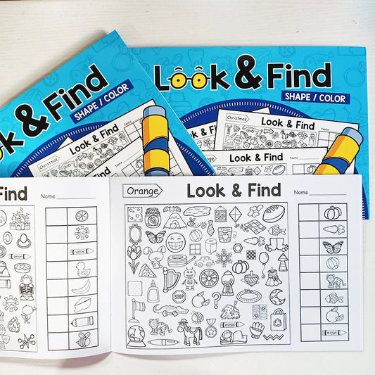 Look and Find Activity Book for Kids with Hidden Objects Focus Attention Practice Fun Coloring Book Home School Early Education