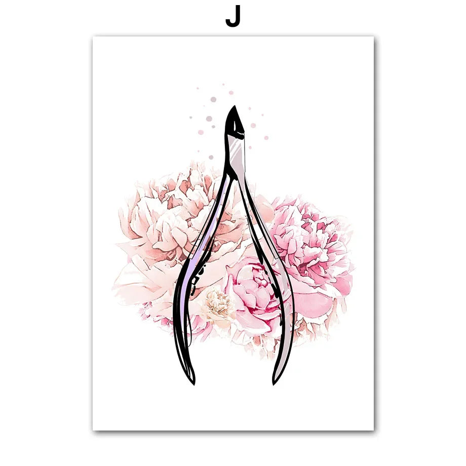 Nail Themed Printed Art Posters