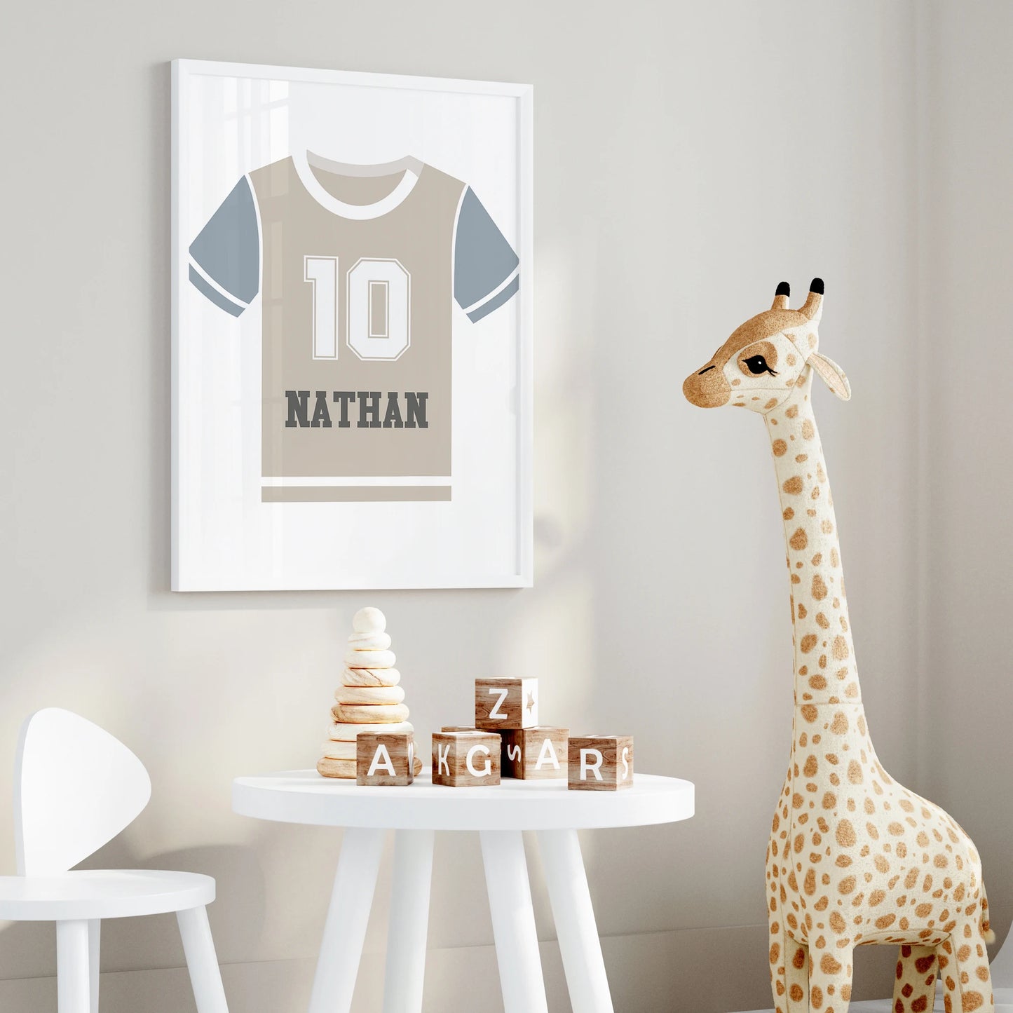 3pcs Personalized Custom Name Cartoon football Wall Art Print Picture Canvas Poster Painting For Living Room Home Decor