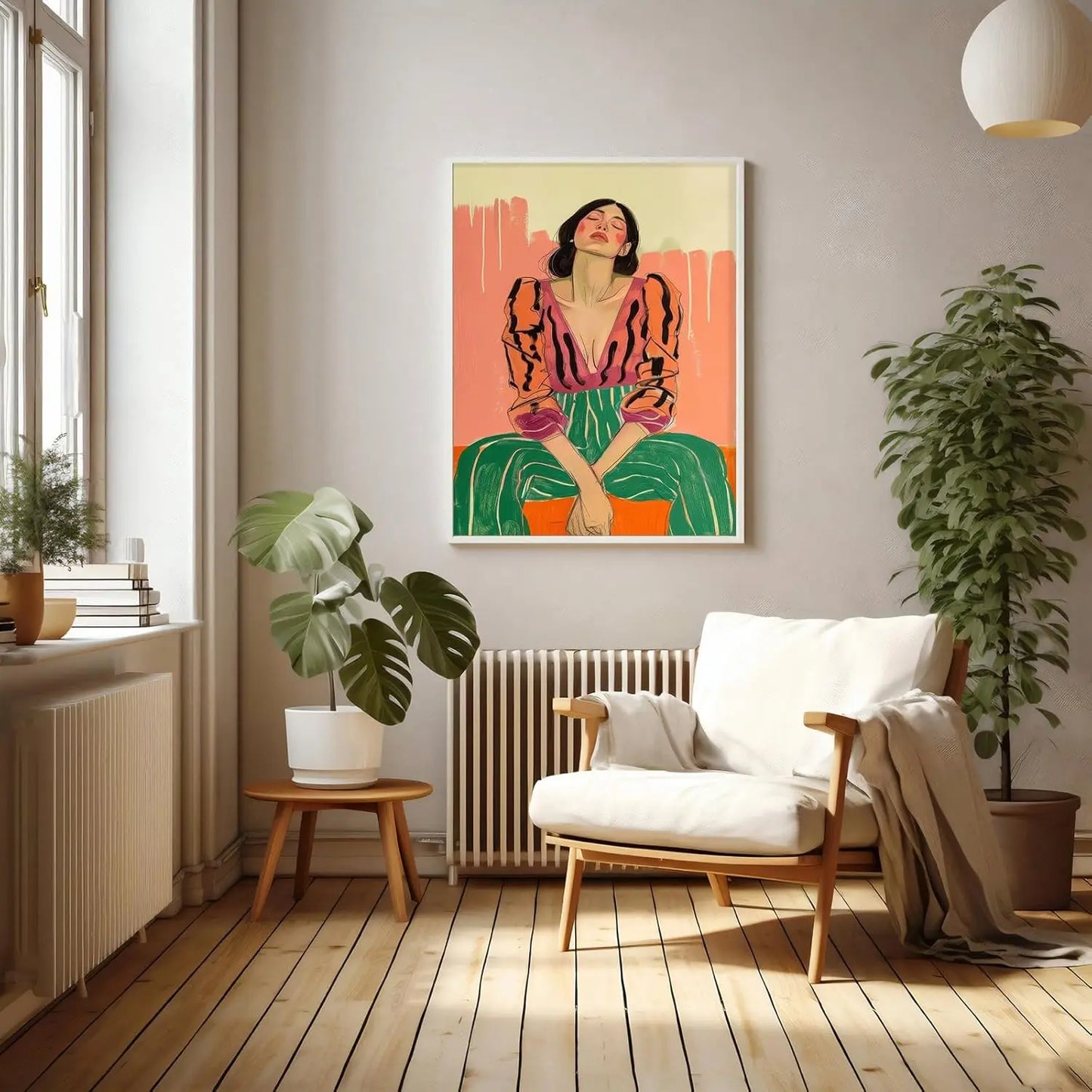 Abstract Retro Girl Print