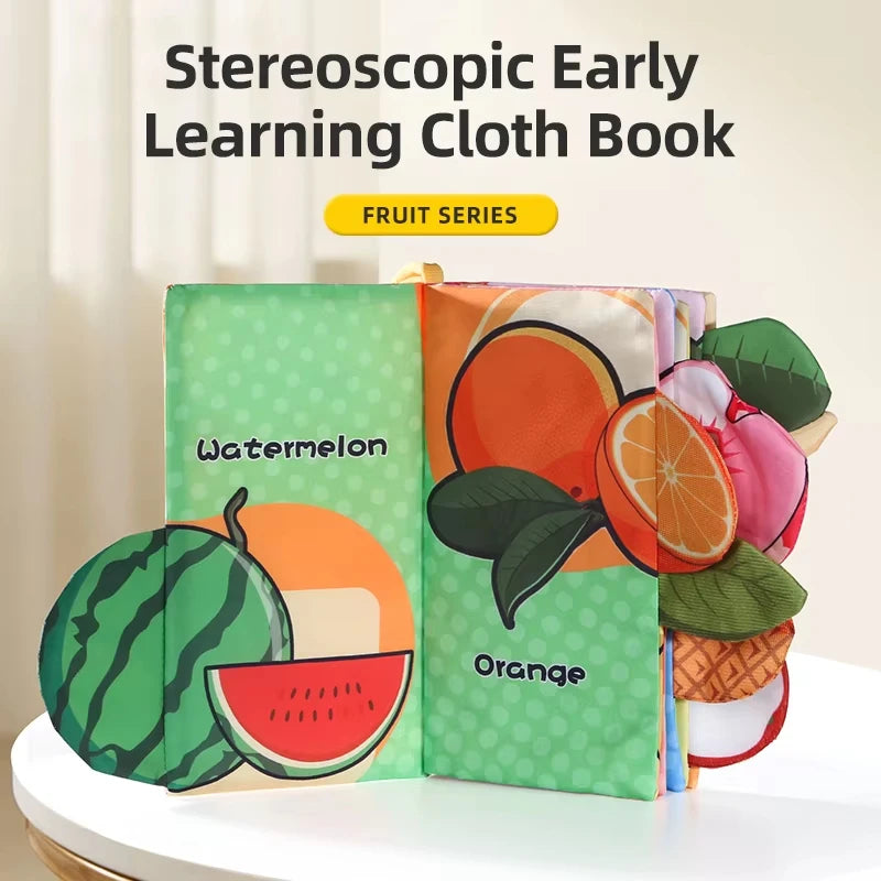 Baby Cloth Book for Children Fun Interactive Toys 0-3 Years Infant Early Education Toys Soft Tail Cloth Book Sensory Baby Toys