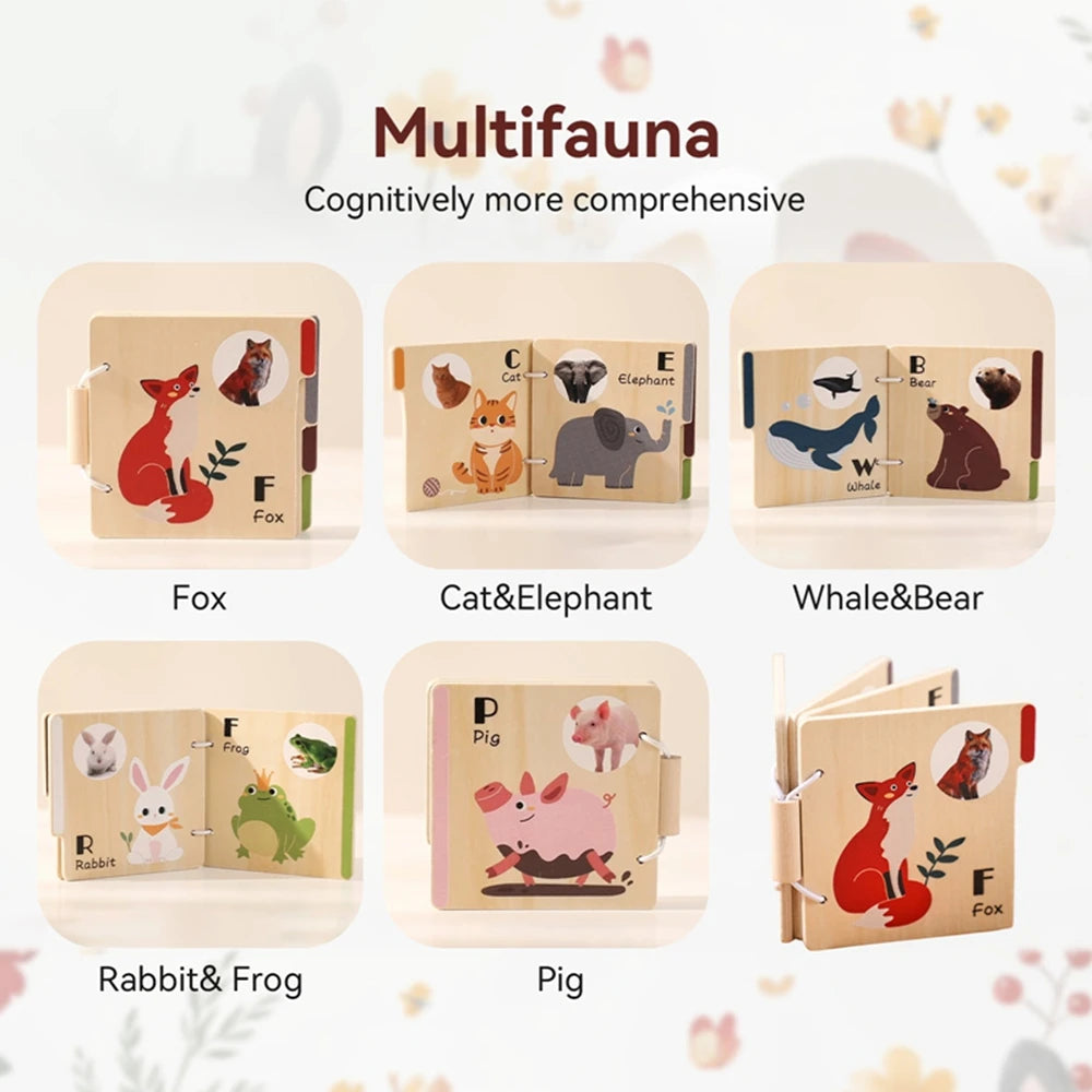 Montessori Educational Learning Book Kids Toy Animal Flap Picture Book Kids Reading Book Toys Baby Learn Animal Books in English