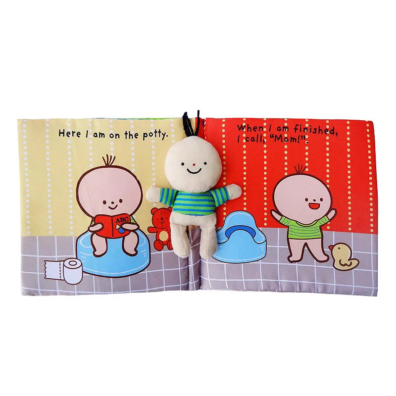 Baby Toys 0-12M Cloth Book Early Life Skills Learning Bath Potty Brush Teeth Cognitive Quiet Book Montessori Interactive Books