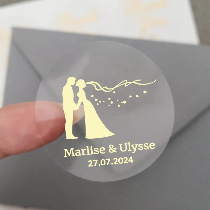 Custom Gold Foiled Stickers, Wedding, Birthday, Your Text, Thank You Labels, Baby Shower, Engagement, Invitation Seals.50 Pieces