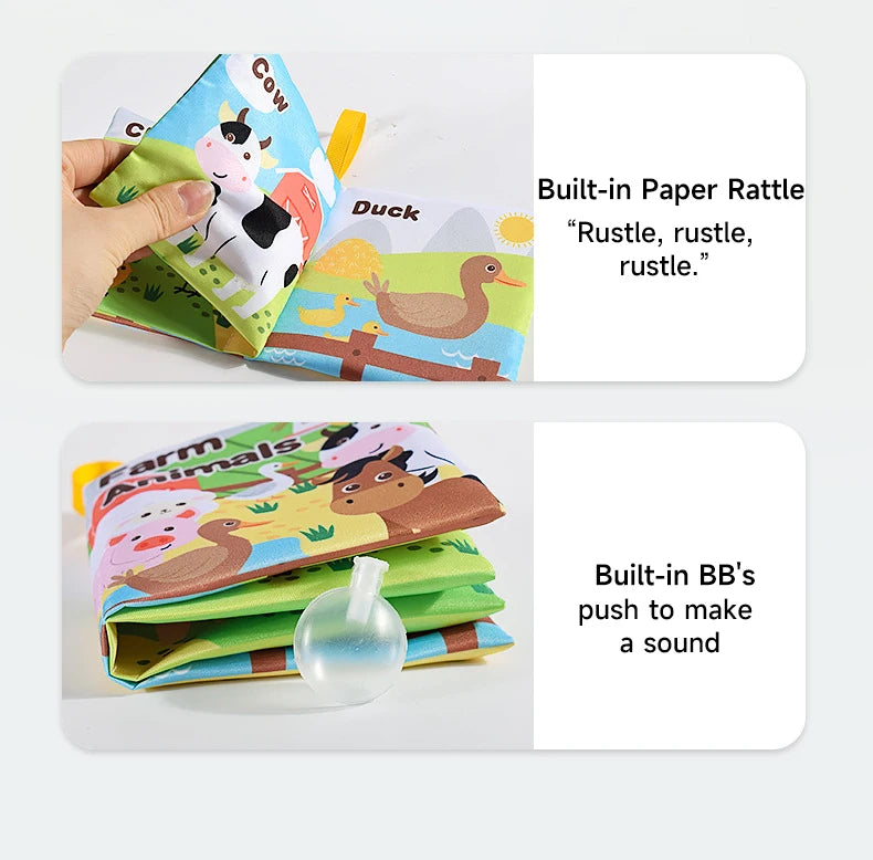 Baby  Enlightenment Cloth Books Educational Toys Baby Intelligence Development Learning Book Rustle Sound Cognition Sensory Toys
