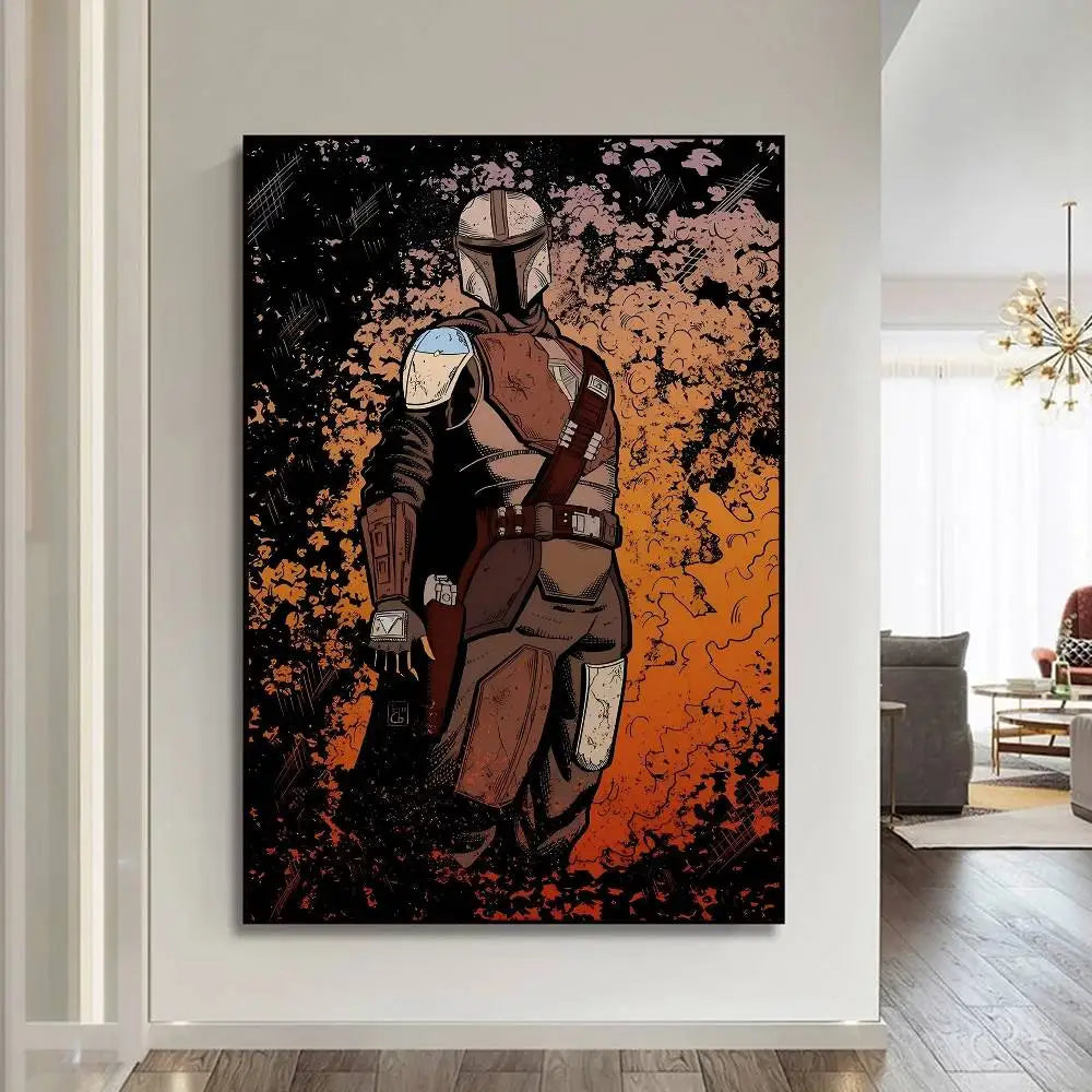 S-Star W-Wars Film Whitepaper Poster Fancy Wall Sticker For Living Room Bar Decoration Aesthetic Art Wall Painting
