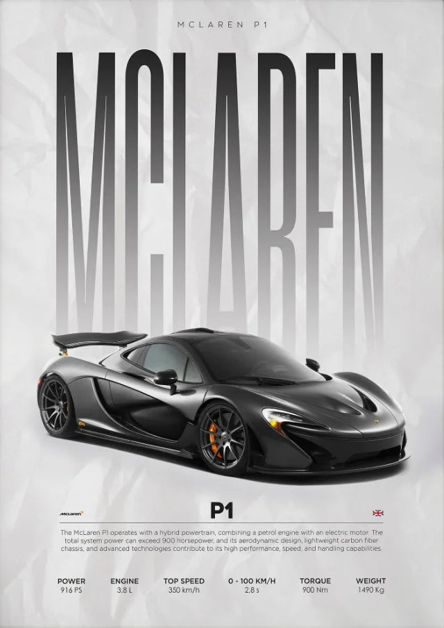 Luxury Super Car Race Cars M-MMclarens Posters and Prints Canvas Printing Minimalist Wall Art Picture for Living Room Home Decor