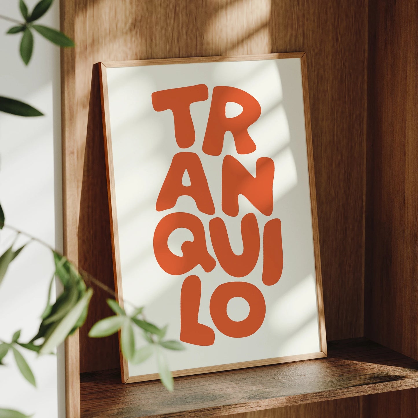 Boho Tranquilo Orange Cream Retro Typography Wall Art Print Canvas Painting Poster Picture For Living Room,Bedroom Home Decor