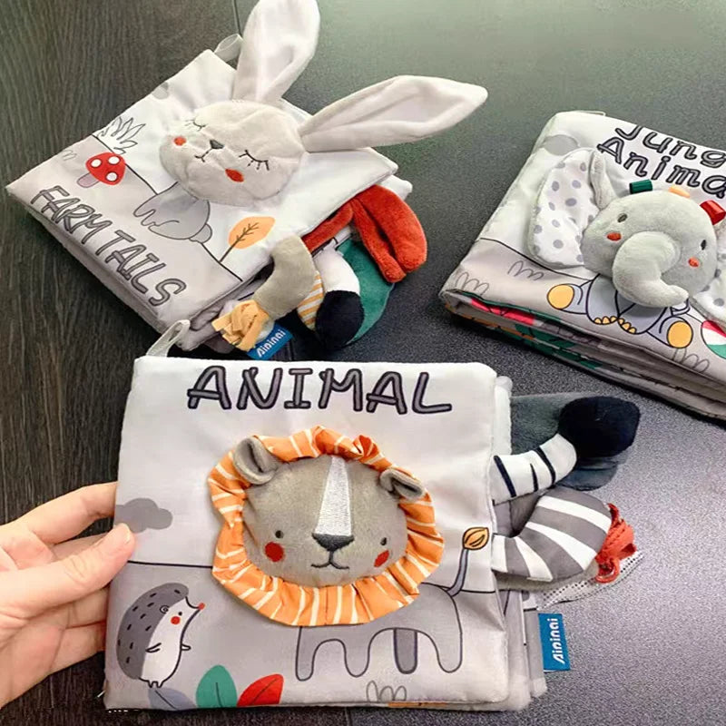 Soft Baby Books Toys 3D Touch and Feel Crinkle Cloth Books Babies Infant Kids Touch and Feel Crinkle for Infants Toddler Gifts