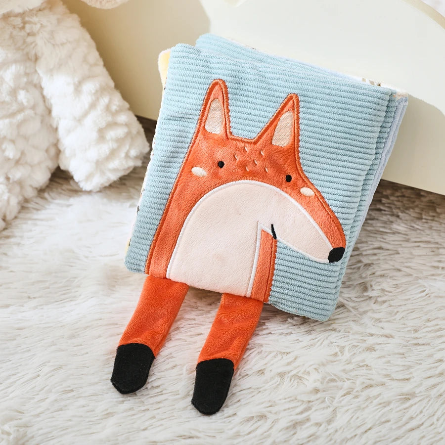 Baby Montessori Toys First Cloth Sensory Book Infant Cartoon Animal Cognitive Soft Books With Mirror Early Educational Toys