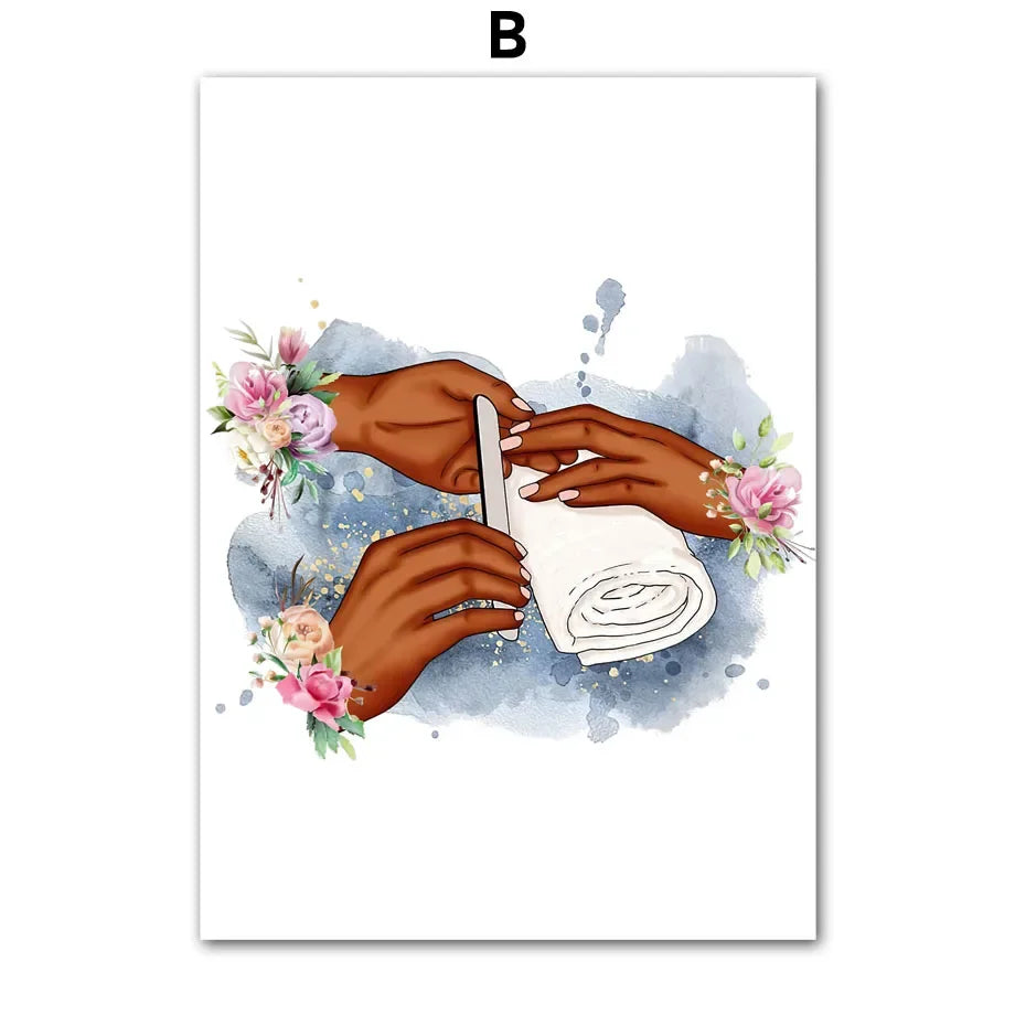Nail Themed Printed Art Posters