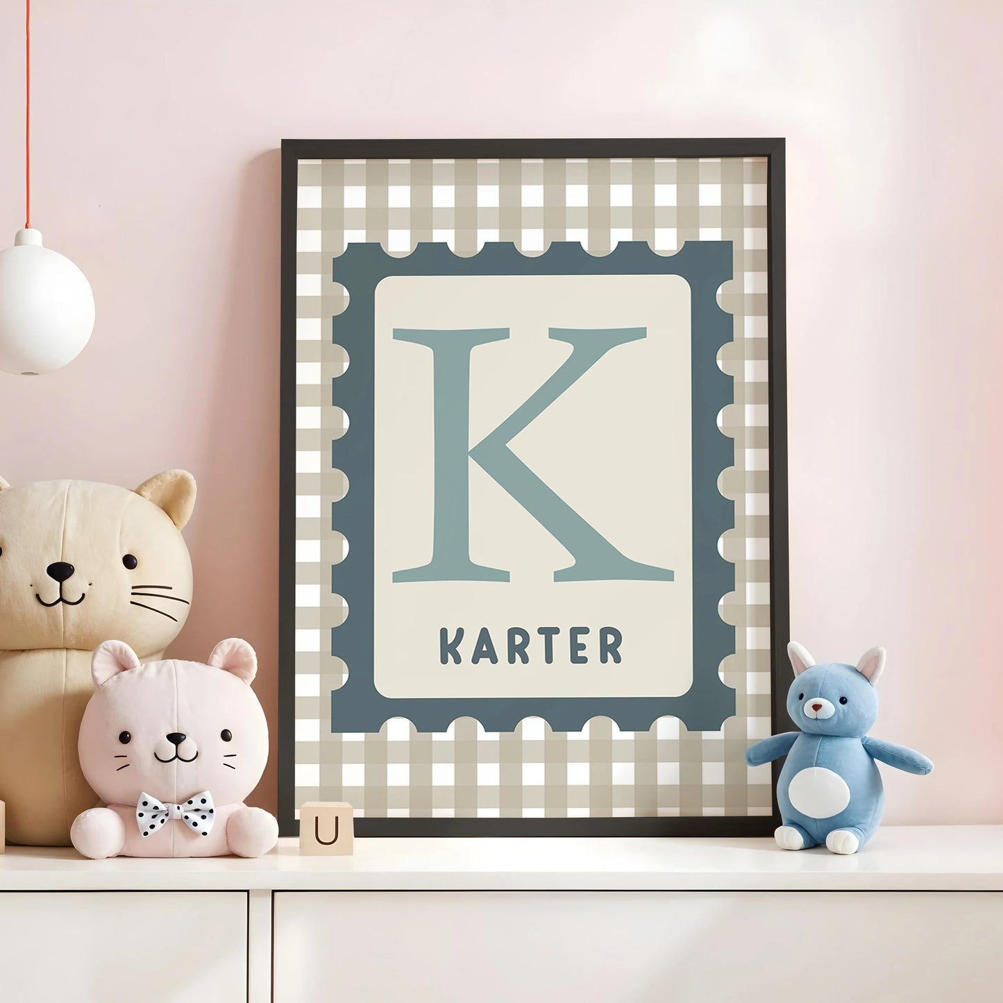 Personalized Custom Name Cartoon Child Stripe Wall Art Print Picture Canvas Poster Painting For Living Room Home Decor Gift
