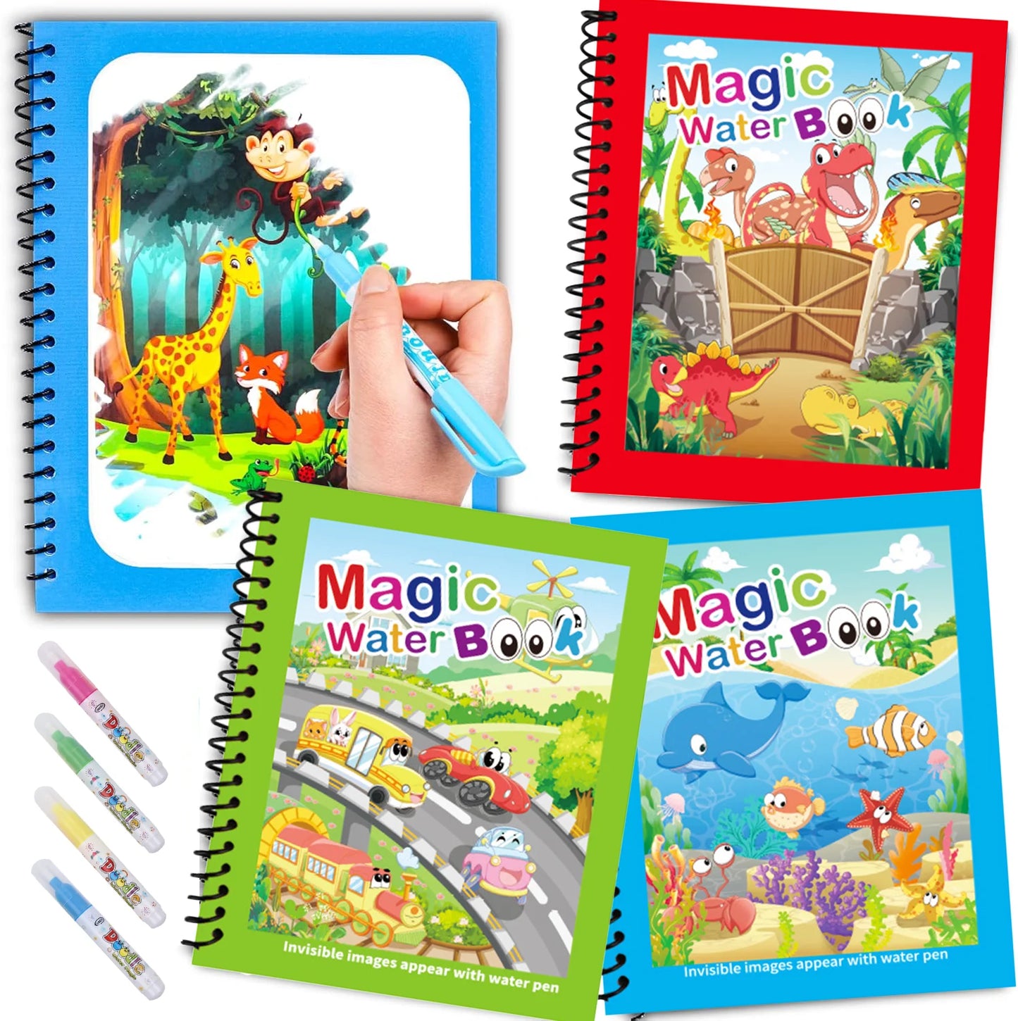 1PC Children Drawing Coloring Books Magic Water Drawing Book for Boys And Girls Gift Animal Cartoon Montessori Diy Painting Toys