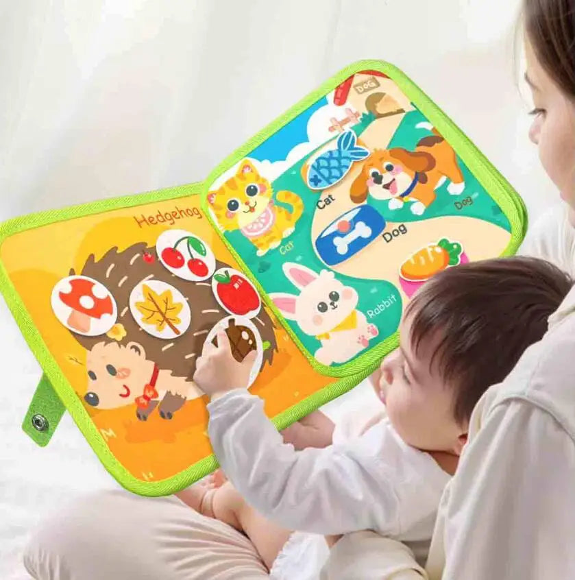 Toddler Sensory Activity Busy Book Durable Quiet Book Preschool Learn Toy Interactive Montessori Busy Book for Fine Motor Skills
