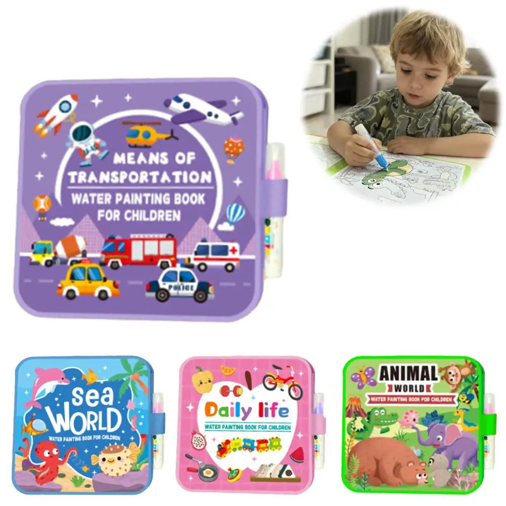 DIY Magic Water Drawing Book for Kids Early Education Doodle Coloring Book Birthday & Holiday Gift Creative Fun Activity Bo Q8Z7
