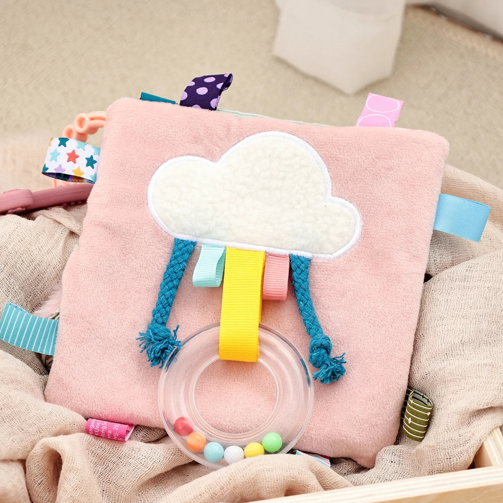 oft Baby Cloth Book with Bear & Goose, Sensory Crinkle Activity Book with Mirror, Teether, and Hanging Ring, Early Educational T