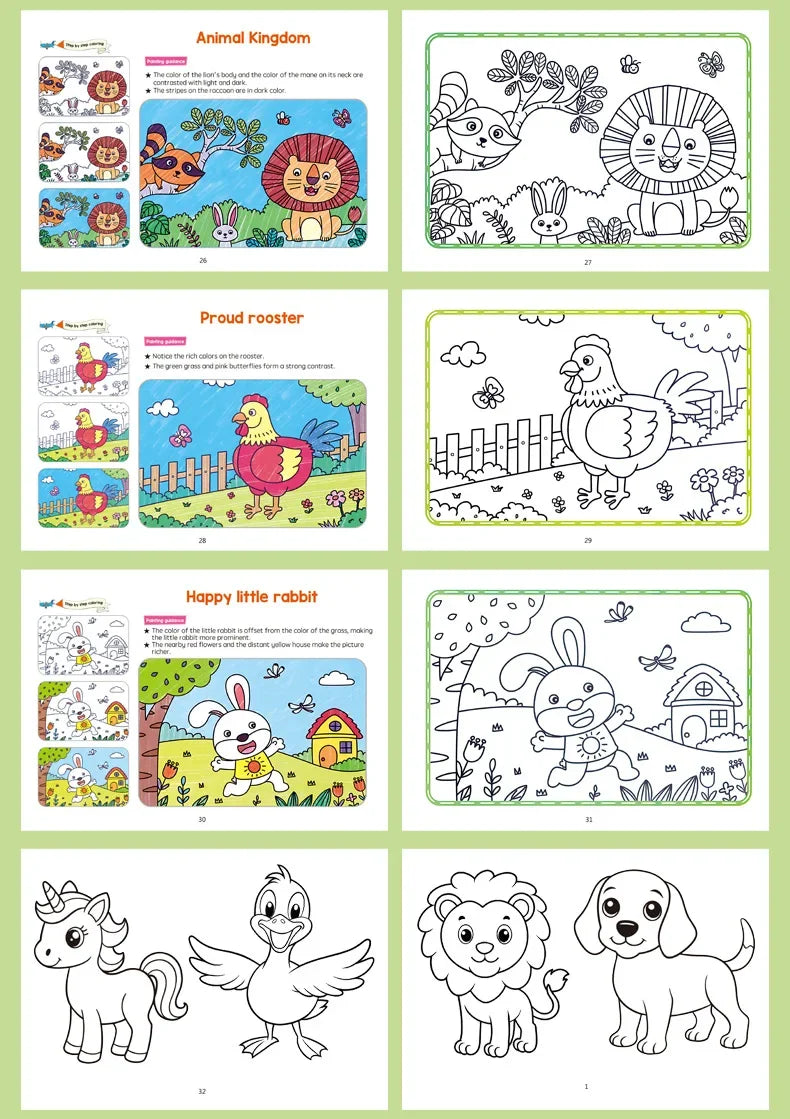 Graffiti Coloring Book, Fun Coloring Book, Cartoon Animal Drawing Book, Children's Coloring Book, Suitable for Children Aged 3-8