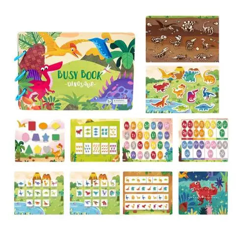 Toddler Quiet Book Montessori Activities 3D Puzzle Paste Matching Game Toy For Kid Educational Magic Tape Wooden Busy Books Toys