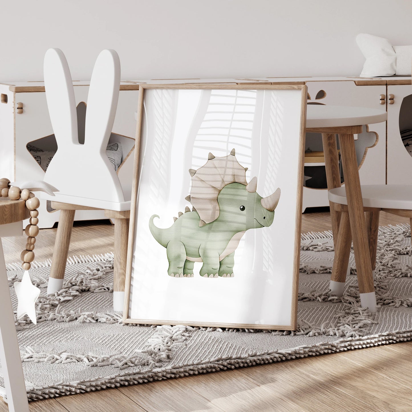 3pcs Personalized Custom Name Cartoon dinosaur Wall Art Print Picture Canvas Poster Painting For Living child Room Home Decor