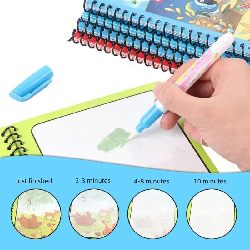 1PC Children Drawing Coloring Books Magic Water Drawing Book for Boys And Girls Gift Animal Cartoon Montessori Diy Painting Toys