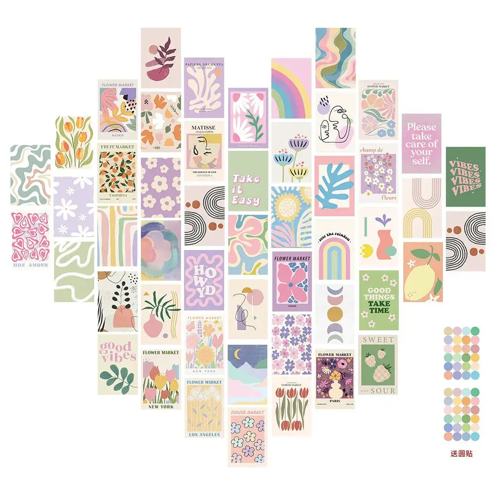 Set of 50 Aesthetic Boho Photo Collage