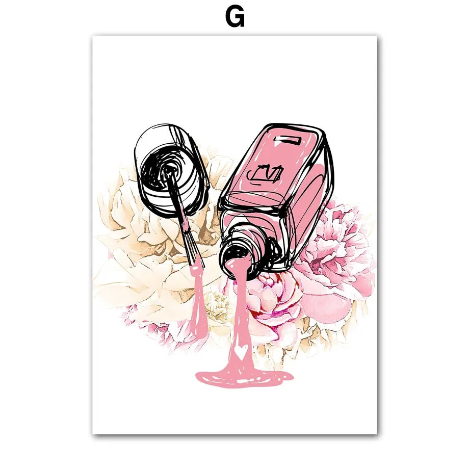 Nail Themed Printed Art Posters