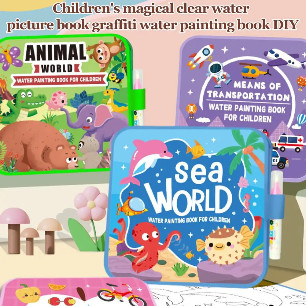 DIY Magic Water Drawing Book for Kids Early Education Doodle Coloring Book Birthday & Holiday Gift Creative Fun Activity Bo Q8Z7
