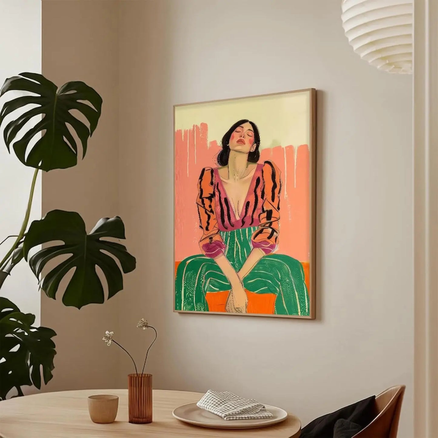 Abstract Retro Girl Print