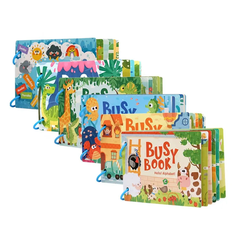 Toddler Quiet Book Montessori Activities 3D Puzzle Paste Matching Game Toy For Kid Educational Magic Tape Wooden Busy Books Toys