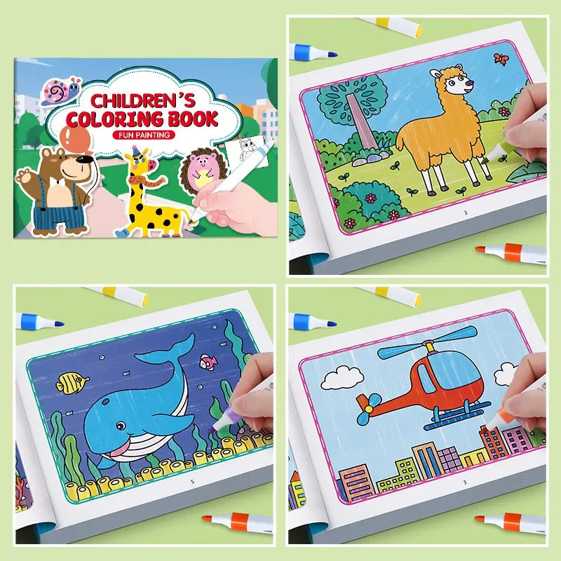 Graffiti Coloring Book, Fun Coloring Book, Cartoon Animal Drawing Book, Children's Coloring Book, Suitable for Children Aged 3-8