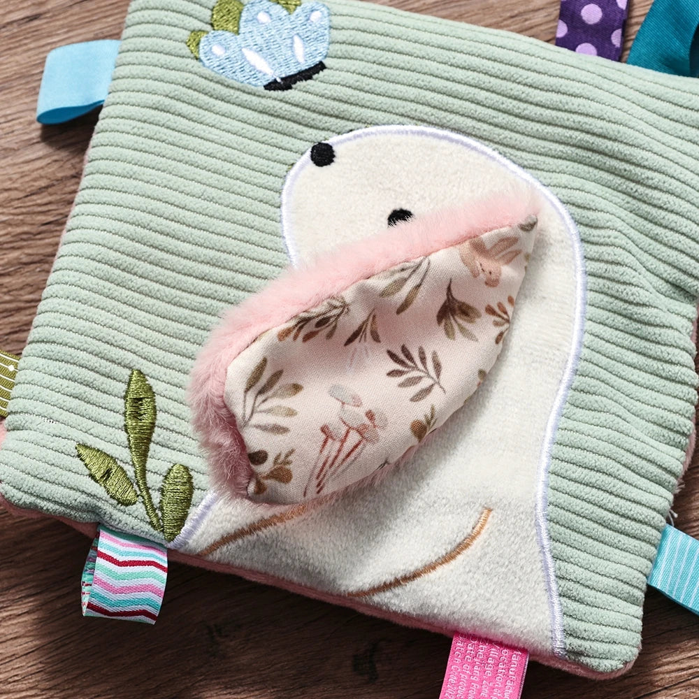 oft Baby Cloth Book with Bear & Goose, Sensory Crinkle Activity Book with Mirror, Teether, and Hanging Ring, Early Educational T