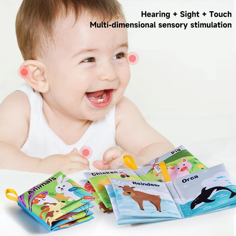Baby  Enlightenment Cloth Books Educational Toys Baby Intelligence Development Learning Book Rustle Sound Cognition Sensory Toys