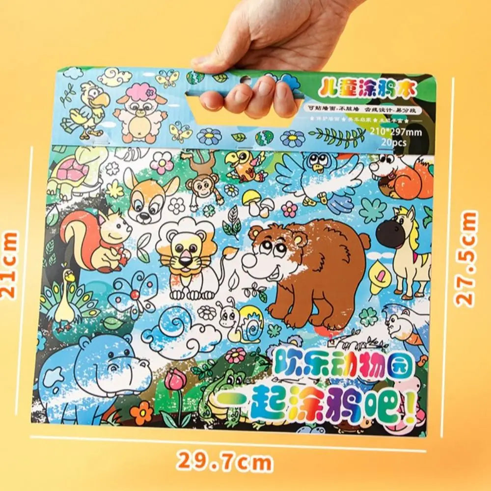 Funny Paper Children Coloring Activity Book Space Portable Color Filling Toy Educational Tearable Kids/Children/Toddler