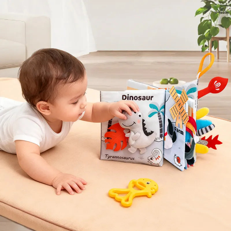 Soft Baby Books Toys 3D Touch and Feel Crinkle Cloth Books Babies Infant Kids Touch and Feel Crinkle for Infants Toddler Gifts