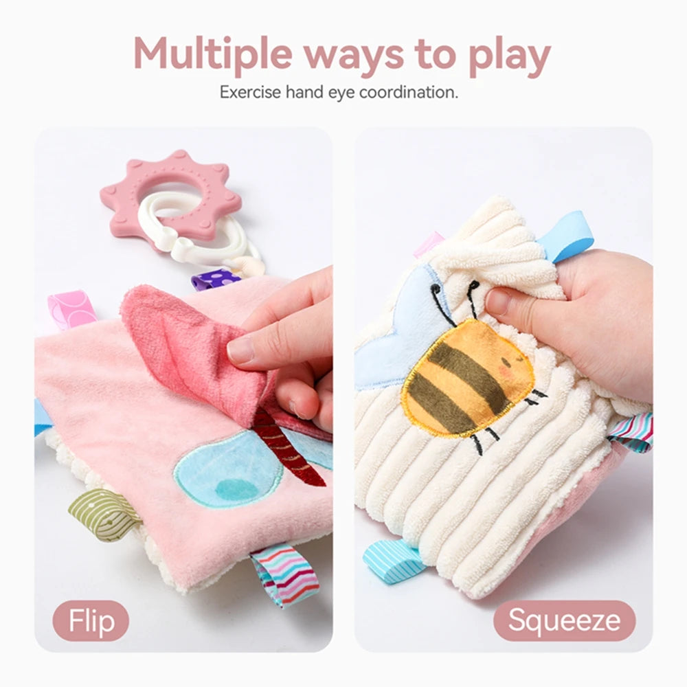 Soft Baby Books toys Montessori 3D Touch Feel High Contrast Cloth Book Sensory Early Learning games for kids Educational toys