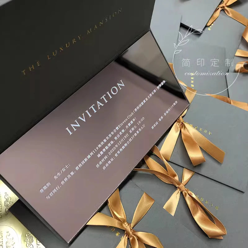 Customisable Gold Acrylic Wedding Invitation