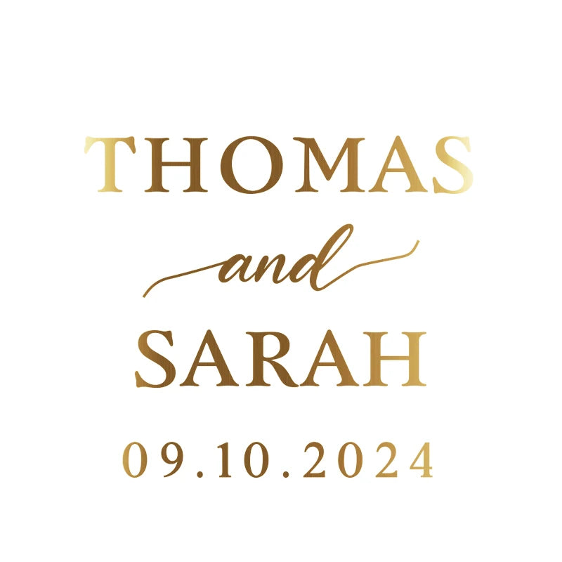 50pcs Custom Gold Foil Stickers Round Clear Label Wedding Party Envelope Gift Thank You Sticker Invitations Seals Support Hebrew