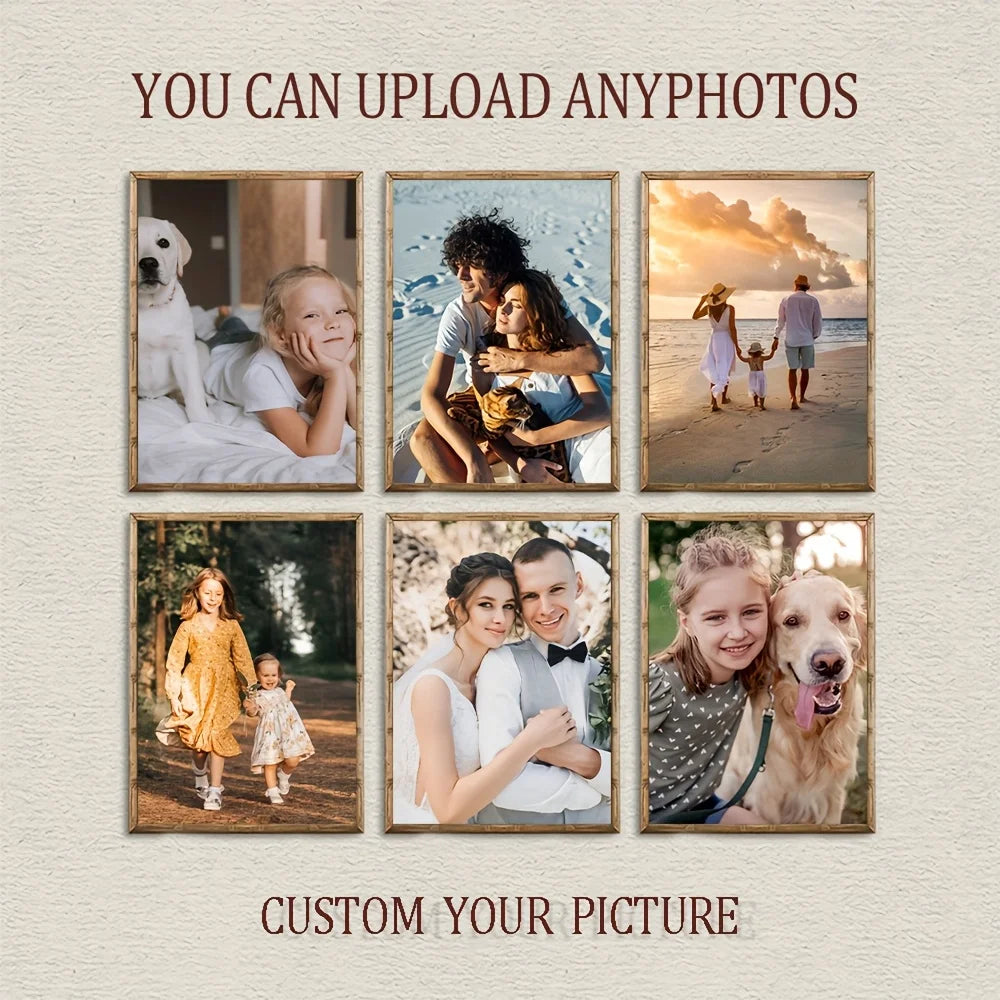 6pcs/set Custom Canvas Prints Photo Wall Art Personalized Poster for Family Life Pet Animal Birthdays Wedding Scenery Home Decor