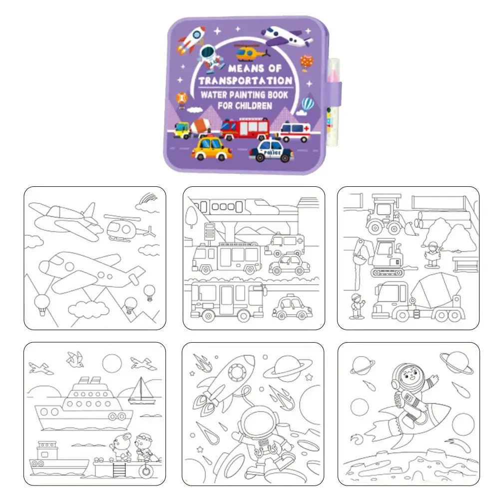 DIY Magic Water Drawing Book for Kids Early Education Doodle Coloring Book Birthday & Holiday Gift Creative Fun Activity Bo Q8Z7