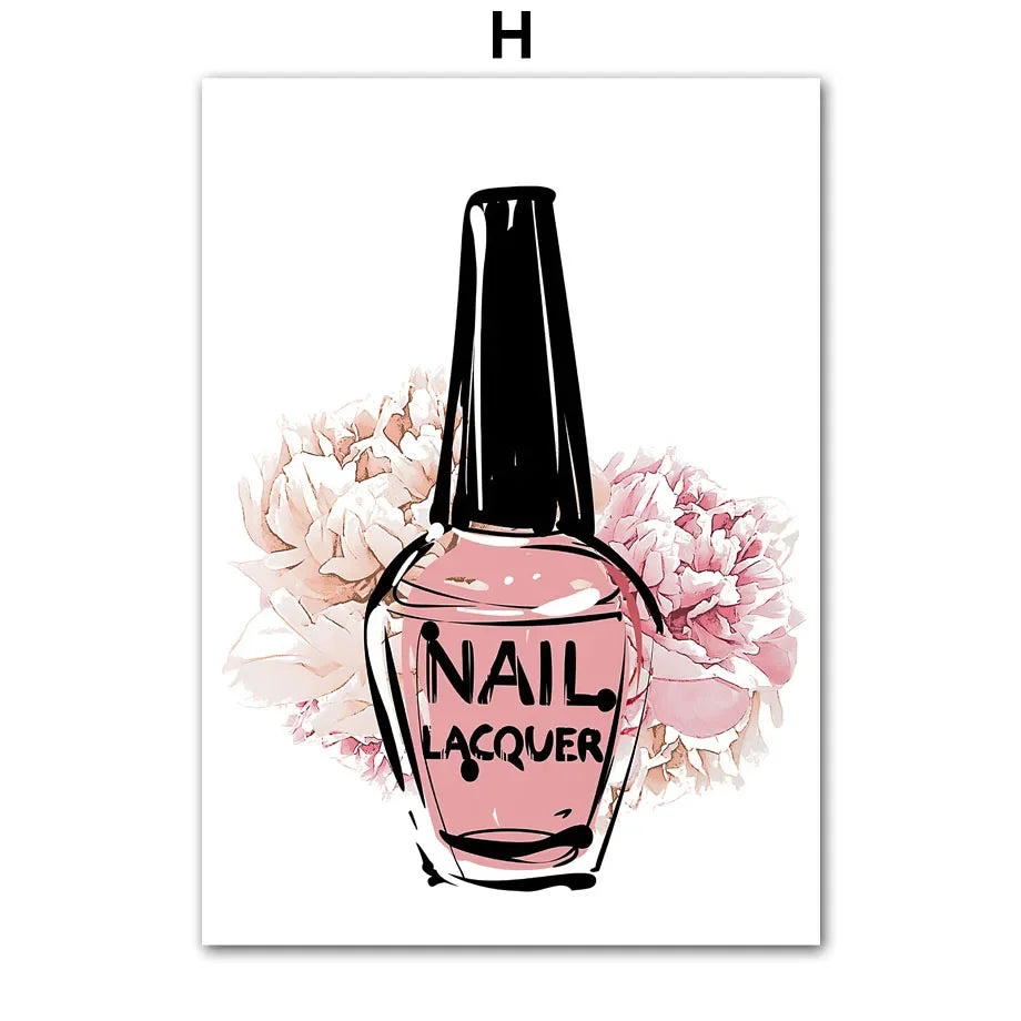 Nail Themed Printed Art Posters