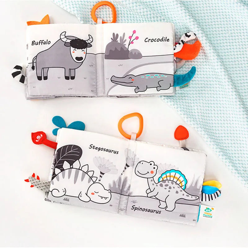 Soft Baby Books Toys 3D Touch and Feel Crinkle Cloth Books Babies Infant Kids Touch and Feel Crinkle for Infants Toddler Gifts