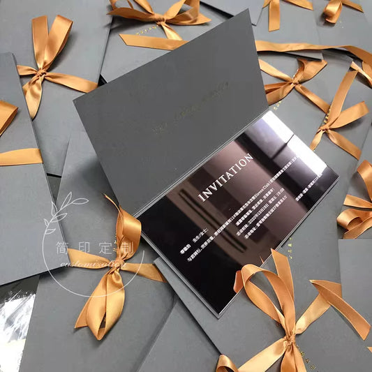 Customisable Gold Acrylic Wedding Invitation