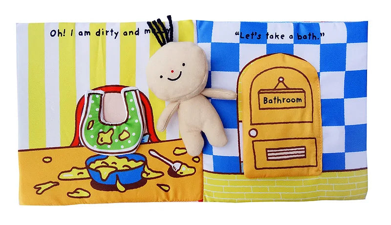 Baby Toys 0-12M Cloth Book Early Life Skills Learning Bath Potty Brush Teeth Cognitive Quiet Book Montessori Interactive Books