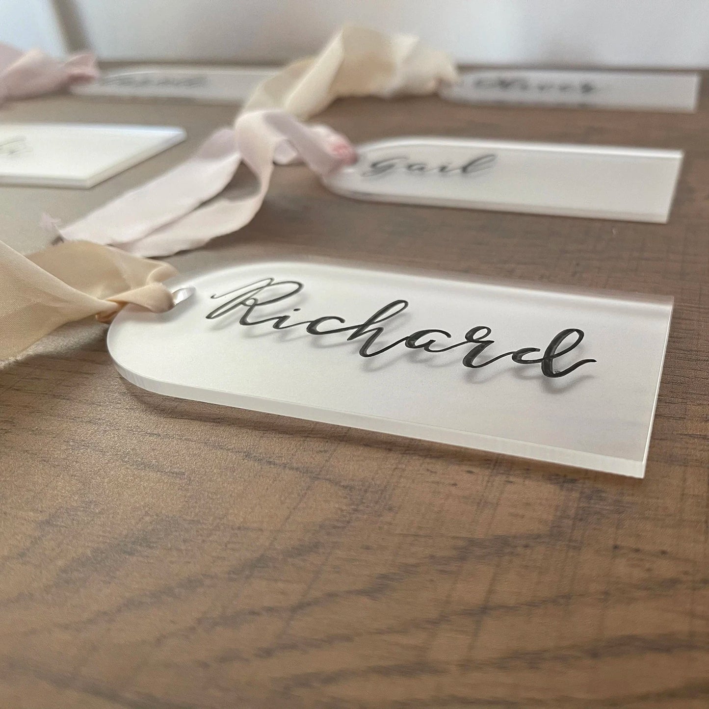 Frosted Acrylic Wedding Place Card Arch Name Tag Blank Name Plate Seating Chart Sign DIY Table Setting Mark Place Banquet Party