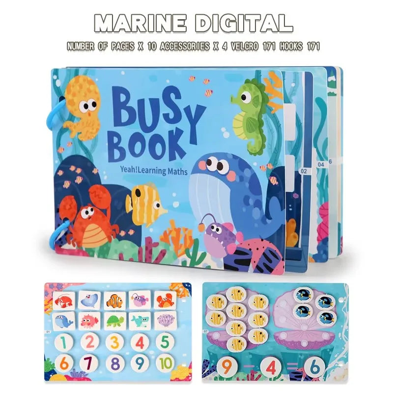 Toddler Quiet Book Montessori Activities 3D Puzzle Paste Matching Game Toy For Kid Educational Magic Tape Wooden Busy Books Toys